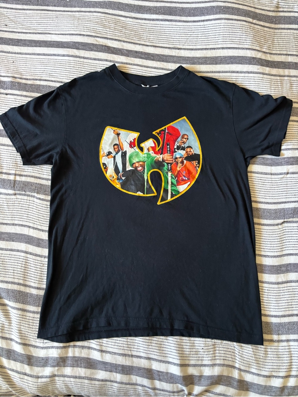 Black Graphic Wu-Tang Style Logo T-Shirt